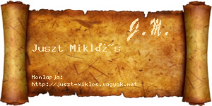 Juszt Miklós névjegykártya